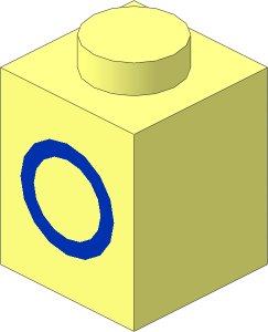 Brick  1 x  1 with Blue "O" (Alpha) Pattern