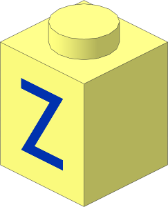 Brick  1 x  1 with Blue "Z" Pattern