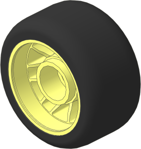 Wheel 13.4 x 24 with Rubber Black Integral Smooth Racing Tyre Pattern