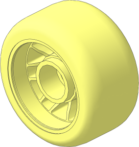 Wheel 13.4 x 24 with Integral Smooth Racing Tyre