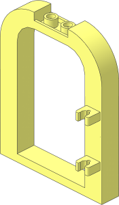 Door Frame  1 x  6 x  6.333 with Rounded Top and Front Right Clips