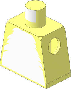 Minifig Torso with White Fur Pattern