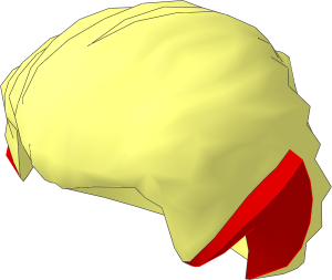 Minifig Hair Swept Back with Medium Nougat Pointed Ears Pattern