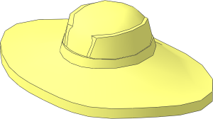 Minifig Hat Fedora with Wide Brim