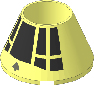 Cone 4 x  4 x  2 Hollow Without Studs with Black SW Millenium Falcon Cockpit Pattern