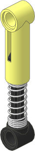 Technic Shock Absorber  6.5L Stiff with Black Piston Rod with Spring with Tight Coils at Ends (Complete)