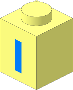 Brick  1 x  1 with Lightblue "I" Pattern