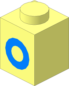 Brick  1 x  1 with Lightblue "O" Pattern