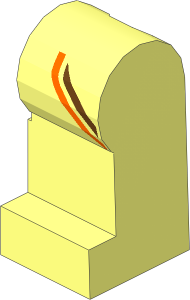 Minifig Leg Left with Diving Suit Orange and Medium Azure Stripes Pattern