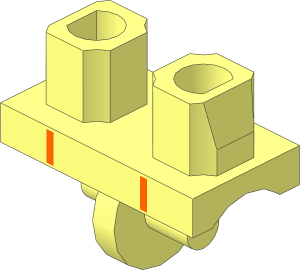 Minifig Hips with Diving Suit Orange Stripes Pattern