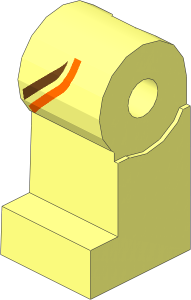 Minifig Leg Right with Diving Suit Orange and Medium Azure Stripes Pattern