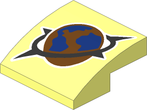 Slope Brick Curved  2 x  2 x  0.667 with Arctic Explorer Symbol Pattern