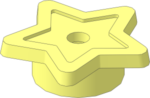 =Plate  1 x  1 Round with Five-Pointed Star Top and Pin Hole