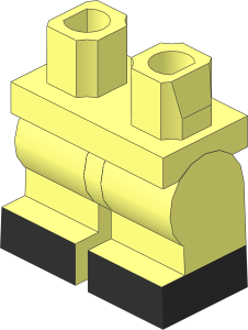 Minifig Hips and Legs Medium with Black Shoes Pattern