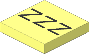 Tile  2 x  2 with Black "ZZZ" Pattern