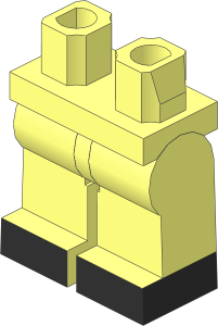 Minifig Hips and Legs with Black Shoes Pattern