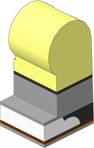 Minifig Leg Left with Black and White Shoe on Grey Lower Leg Pattern