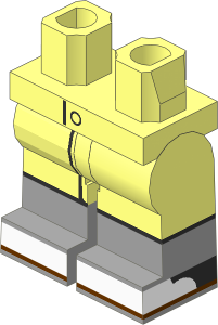 Minifig Hips and Legs with Grey Lower Leg and Lab Coat Pattern