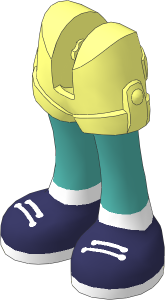 Figure Friends Legs with Shorts with Medium Tan Legs, Coral Shoes with White Laces, Soles and Socks Pattern
