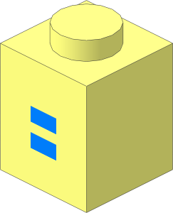 Brick  1 x  1 with Lightblue Equality Pattern
