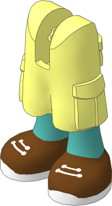Figure Friends Legs with Cargo Pants with Medium Tan Legs, Medium Azure Shoes with White Laces and Soles Pattern