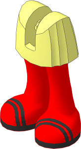 Figure Friends Legs with Short Skirt with Nougat Legs and Black Double Foot Straps Sandals Pattern