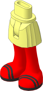 Figure Friends Hips and Legs with Short Skirt with Nougat Legs and Black Double Foot Straps Sandals Pattern