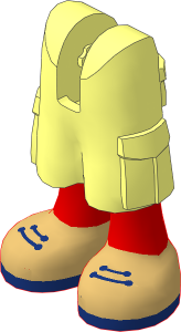 Figure Friends Legs with Cargo Pants with Medium Nougat Legs, Tan Shoes with Dark Blue Laces and Soles Pattern