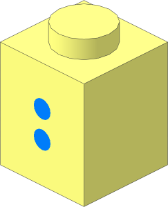 Brick  1 x  1 with Lightblue Colon Pattern