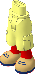 Figure Friends Hips and Legs with Cargo Pants with Medium Nougat Legs, Tan Shoes with Dark Blue Laces and Soles Pattern