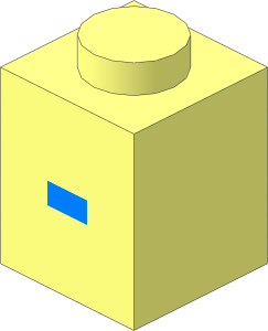 Brick  1 x  1 with Lightblue Subtraction Pattern