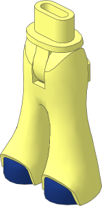 Figure Friends Hips and Legs with Bell-Bottoms Pants  with Dark Blue Shoes Pattern