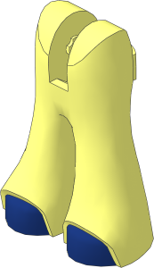 Figure Friends Legs with Bell-Bottoms Pants with Dark Blue Shoes Pattern