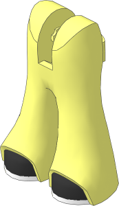 Figure Friends Legs with Bell-Bottoms Pants with Black Shoes with White Soles Pattern