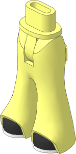 Figure Friends Hips and Legs with Bell-Bottoms Pants with Black Shoes with White Soles Pattern