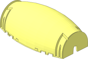~Windscreen  6 x 10 x  3 Ovoid with Cutout without Patternable Surface
