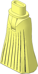 Figure Friends Hips and Legs with Full Length Skirt with Black Pleat Lines Pattern