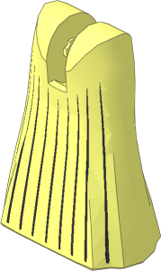 Figure Friends Legs with Full Length Skirt with Black Pleat Lines Pattern