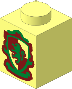 Brick  1 x  1 with Gryffindor House Lion Crest Emblem Pattern