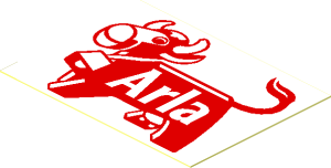 Sticker  1.4 x  1.9 with Arla Dairy Logo Left