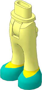Figure Friends Hips and Legs with Trousers with Light Nougat Ankles and Dark Turquoise Shoes Pattern