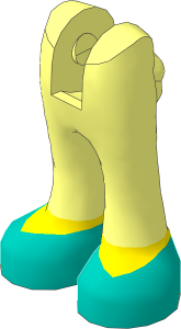 Figure Friends Legs with Trousers with Light Nougat Ankles and Dark Turquoise Shoes Pattern