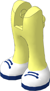 Figure Friends Legs with Trousers with White Shoes, Dark Blue Laces and Soles Pattern