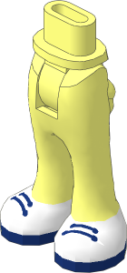Figure Friends Hips and Legs with Trousers with White Shoes, Dark Blue Laces and Soles Pattern