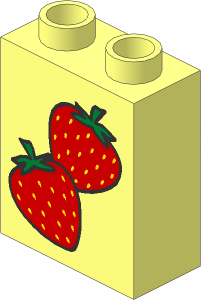 Duplo Brick  1 x  2 x  2 with Strawberries Pattern