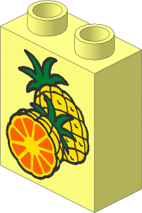 Duplo Brick  1 x  2 x  2 with Pineapples Pattern