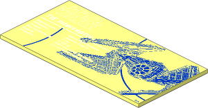 Tile  8 x 16 with Star Wars TIE Interceptor UCS Nameplate Pattern