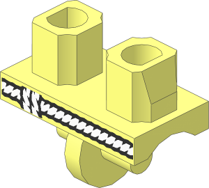 Minifig Hips with Black and White Rope Belt Pattern