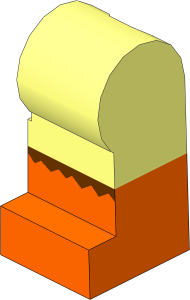 Minifig Leg Left with Orange Feet Pattern