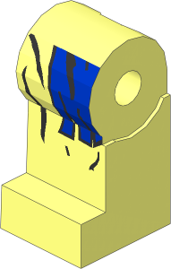 Minifig Leg Right with Blue Fringe Pattern